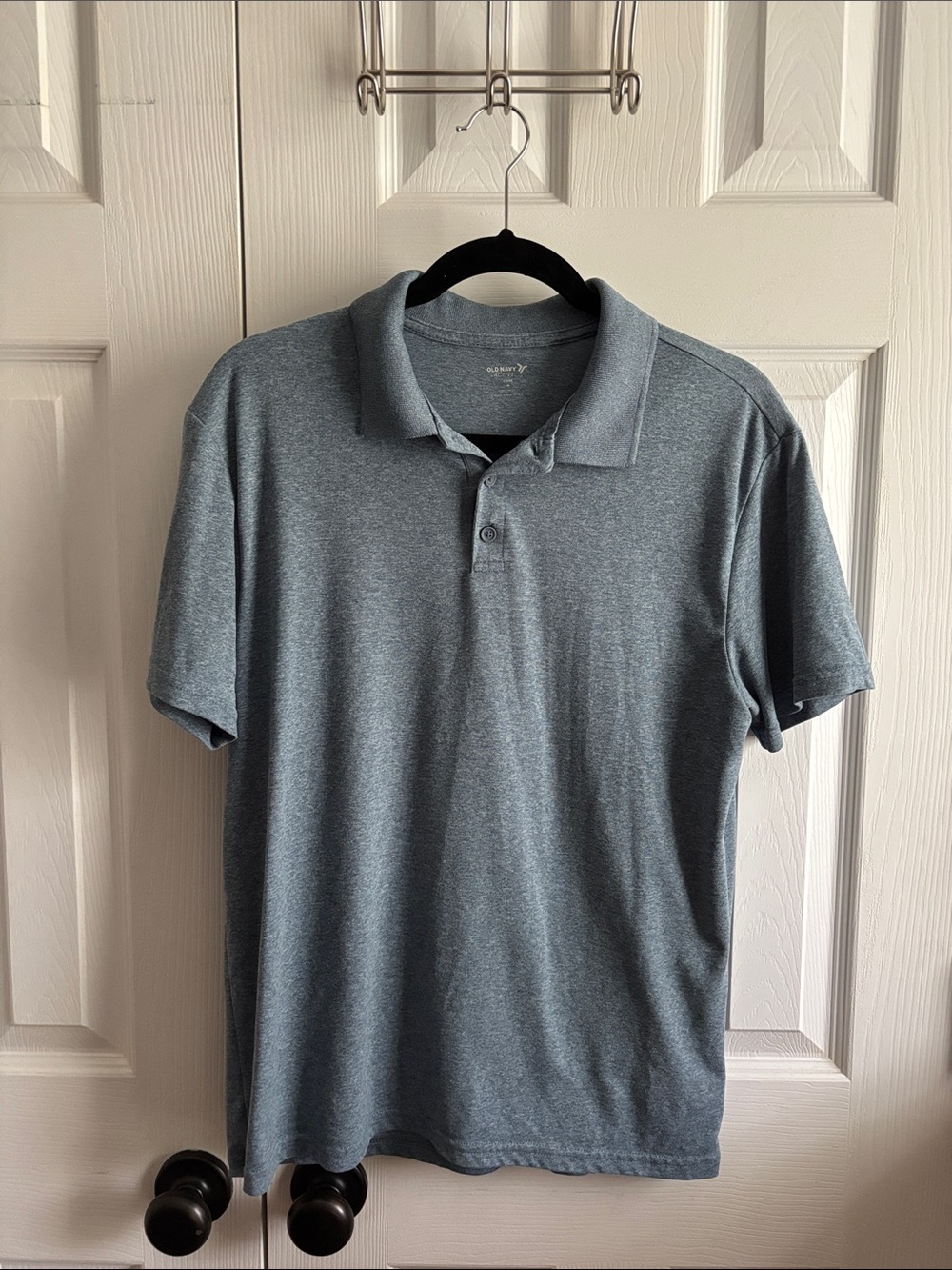 Old Navy Men's Active Core Heather Blue Polo Shirt